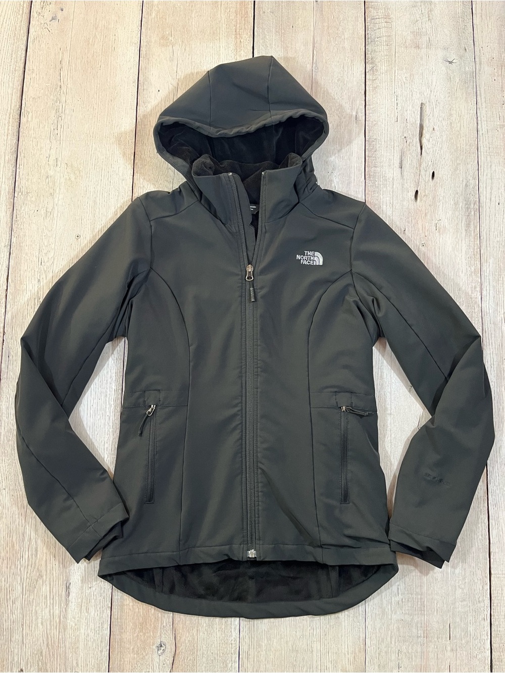 The North Face Black Shelbe Raschel Fleece Soft-Shell Hoodie Zip Jacket Size S